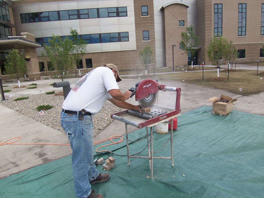 Cutting bricks to fit